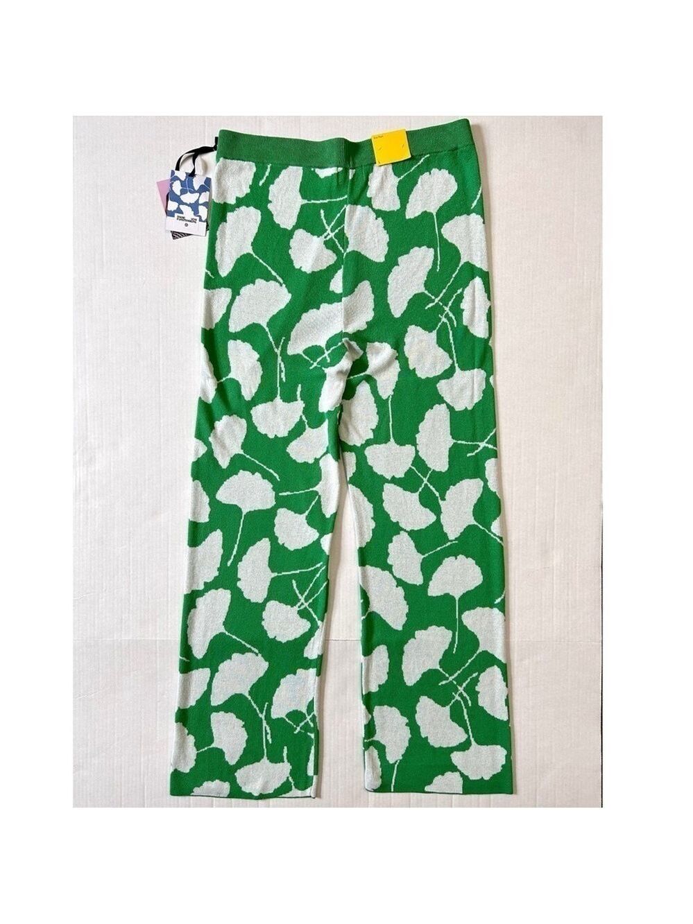 Diane Von Furstenberg Target Green Flare Knit Pants Large - Picture 7 of 10